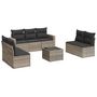 Voir la diapositive 2 : VIDAXL Salon de jardin 8 pcs avec coussins gris clair resine tressee