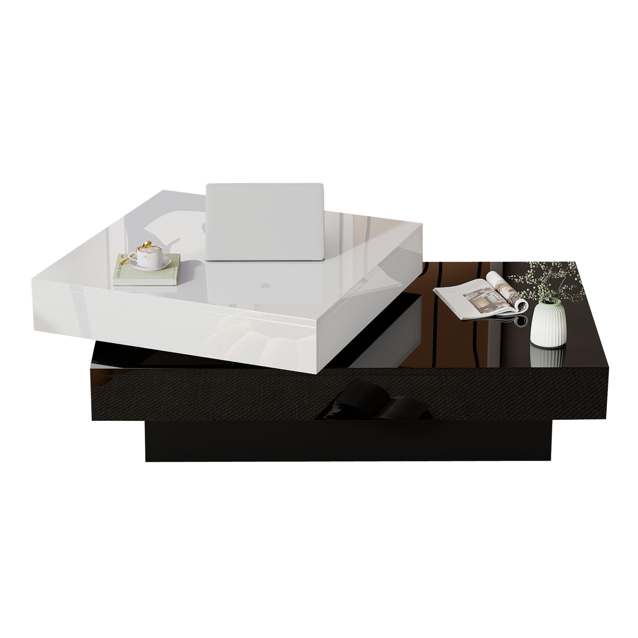 MERAX Table Basse Avec Une Table Rotative à 360 Degrés