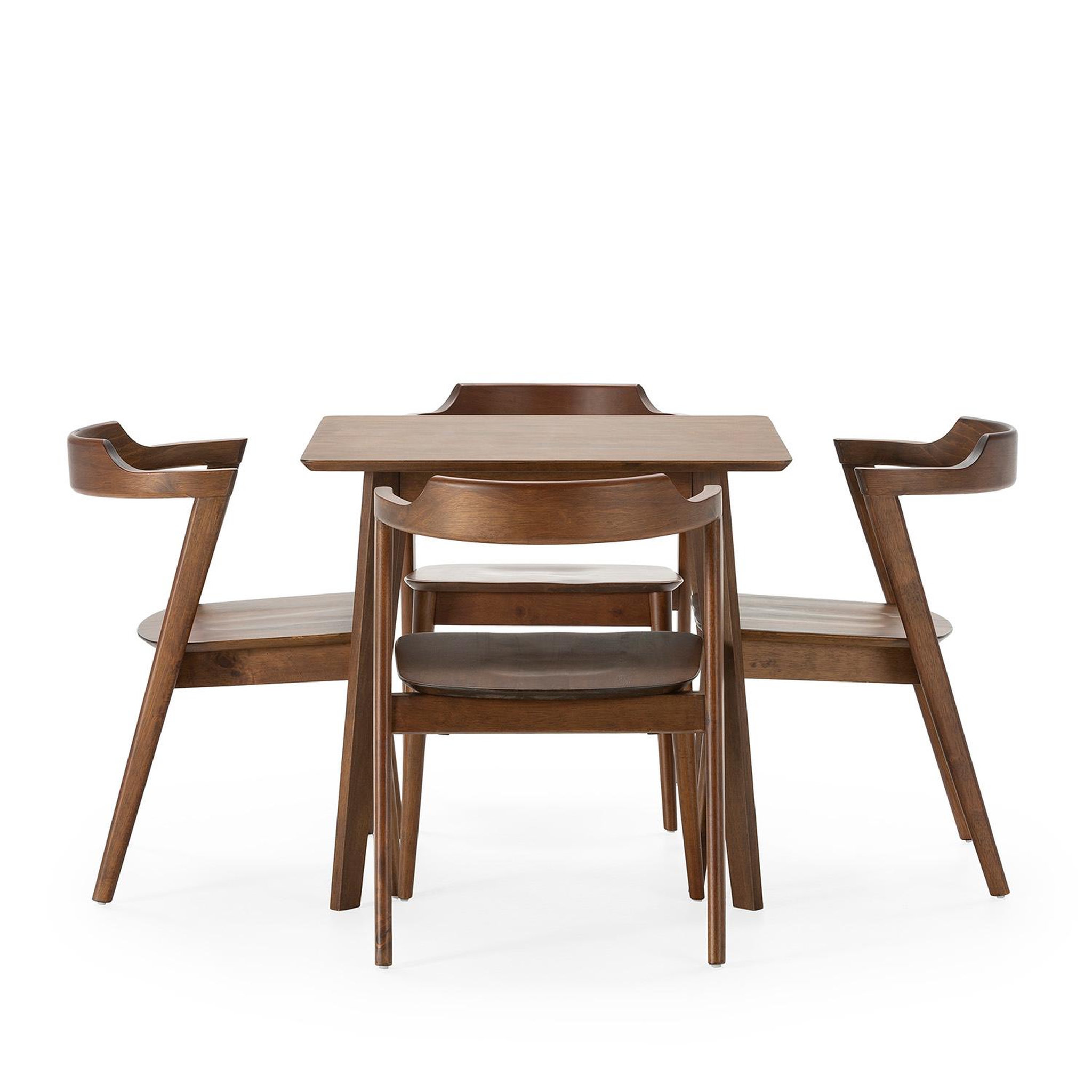 Voir la diapositive 3 : VS VENTA-STOCK Ensemble table 80x80 cm et 4 chaises de salle à manger Venus Noyer