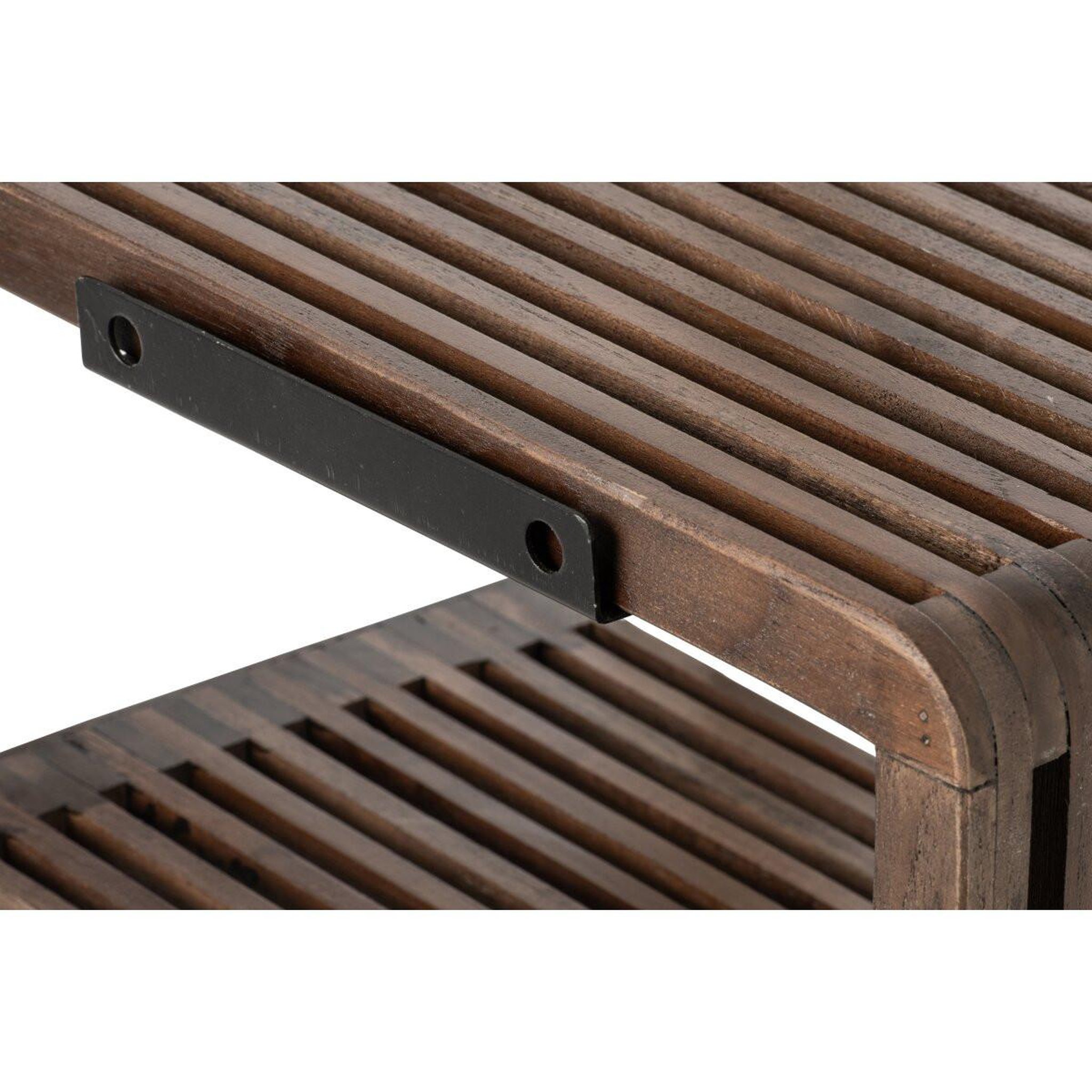 Voir la diapositive 3 : J-LINE Étagère murale en bois  lars  50cm marron