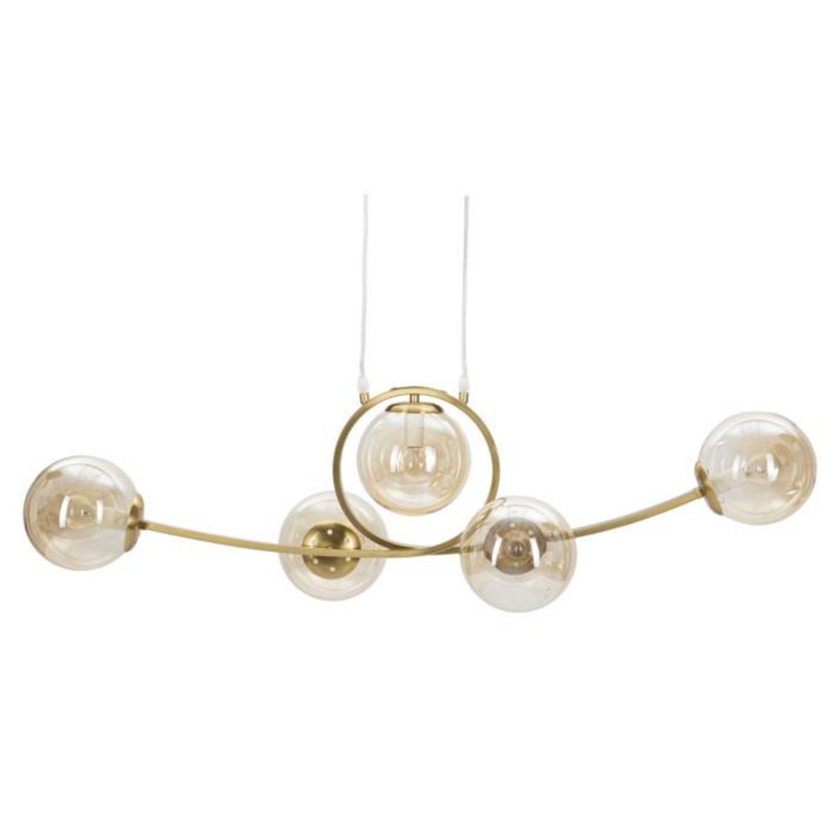 Paris Prix Lampe Suspension 5 Sphères  Japan  100cm Or