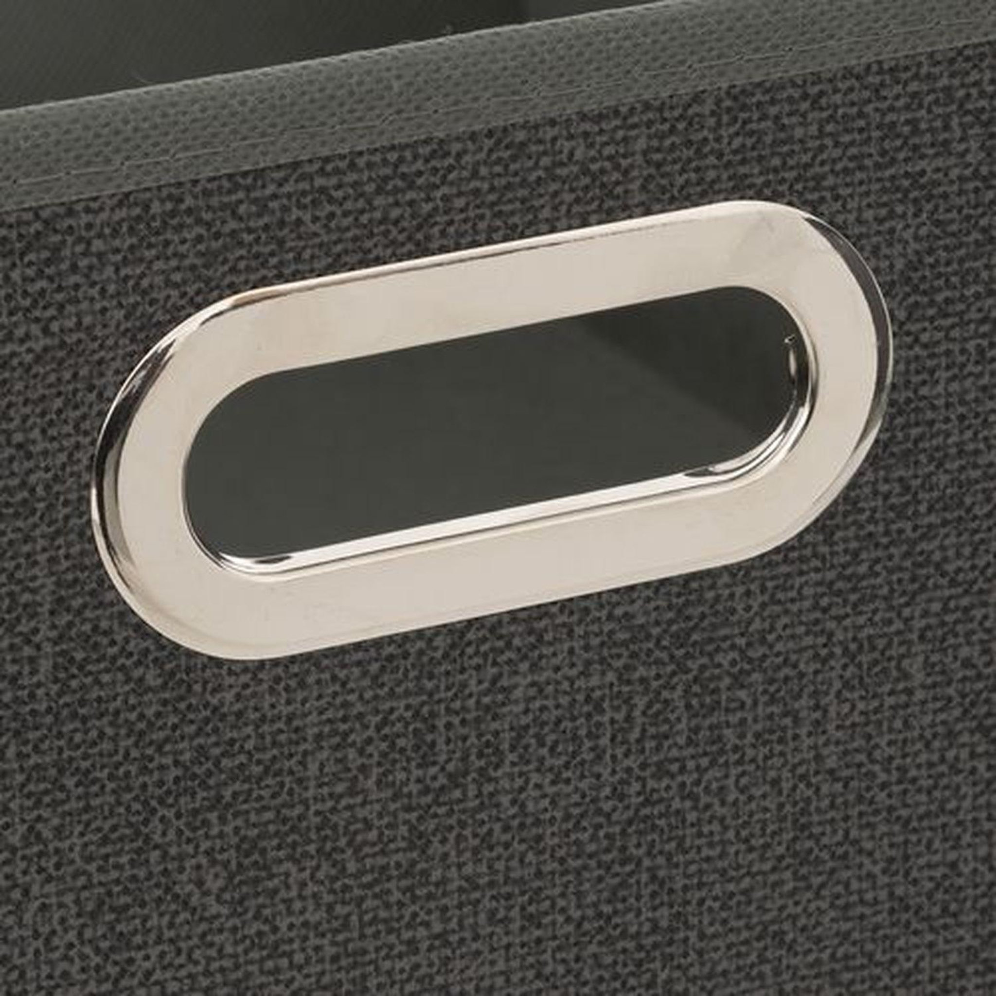 Voir la diapositive 2 : TOILINUX Lot de 2 Boites de rangement en tissu l.31 x h. 15 cm - Gris foncé chiné