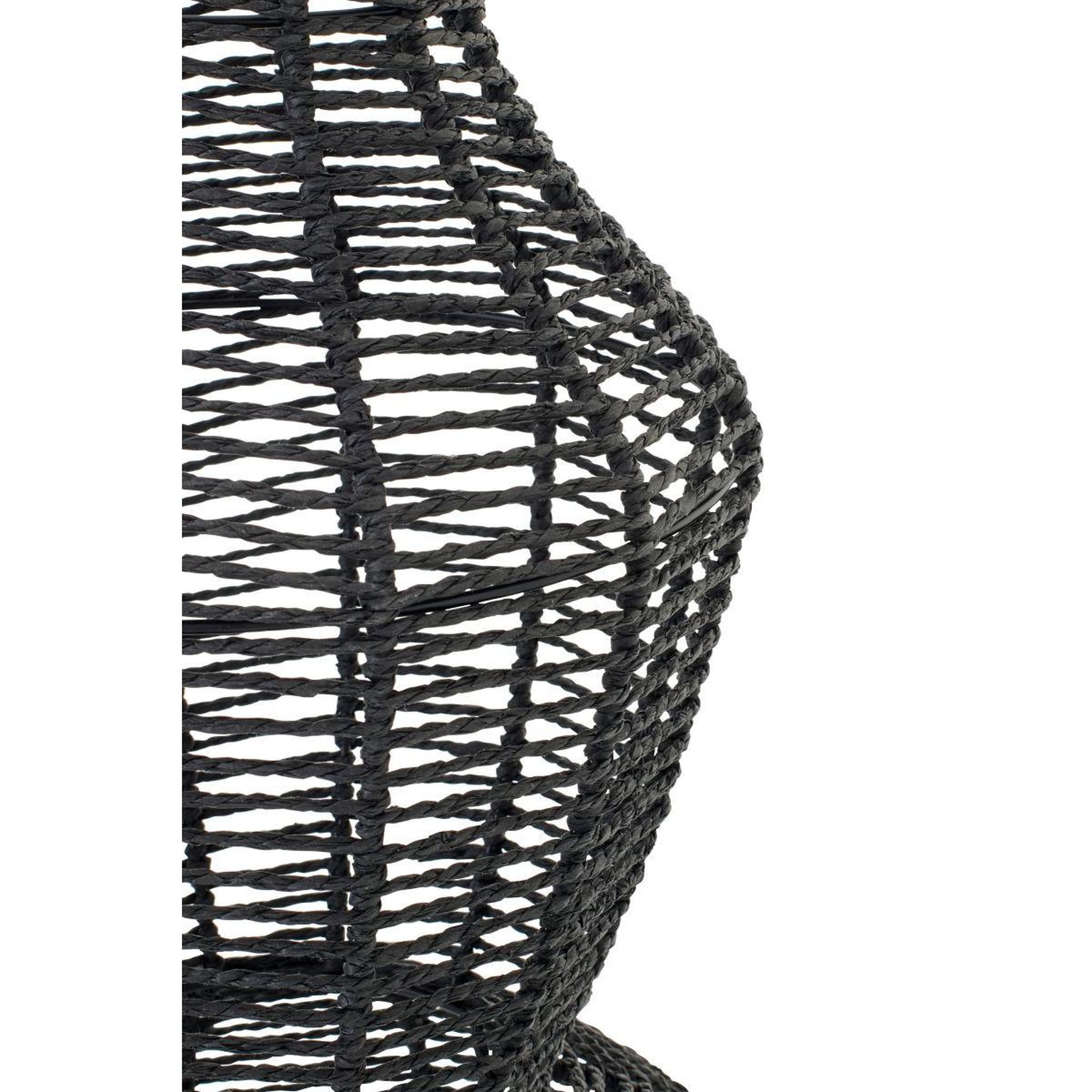 Voir la diapositive 3 : J-LINE Lampadaire design corde  saul  135cm noir