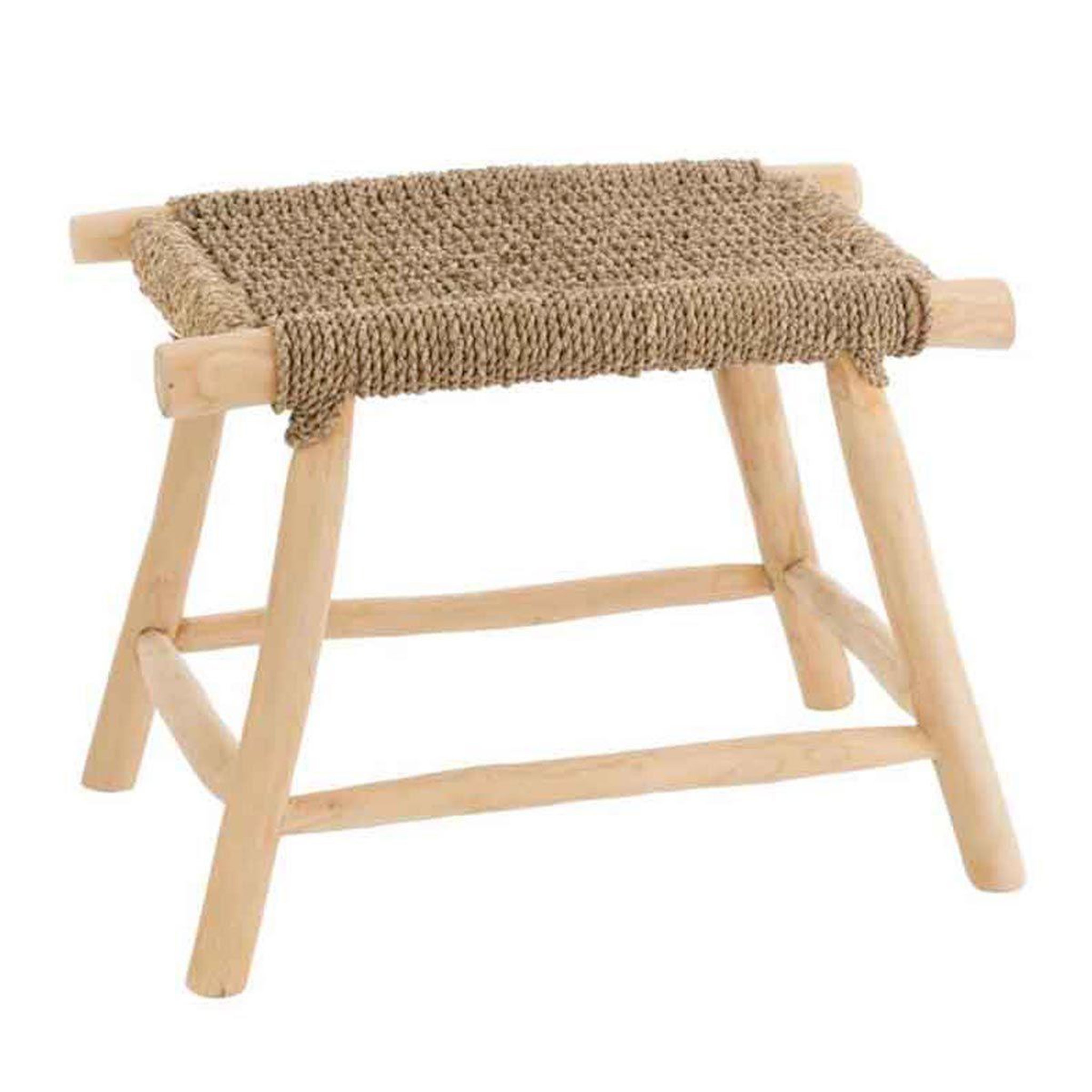Voir la diapositive 1 : J-LINE Tabouret design en teck  timo  60cm naturel