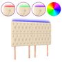 Voir la diapositive 2 : VIDAXL Tete de lit a LED Creme 160x7x118/128 cm Tissu