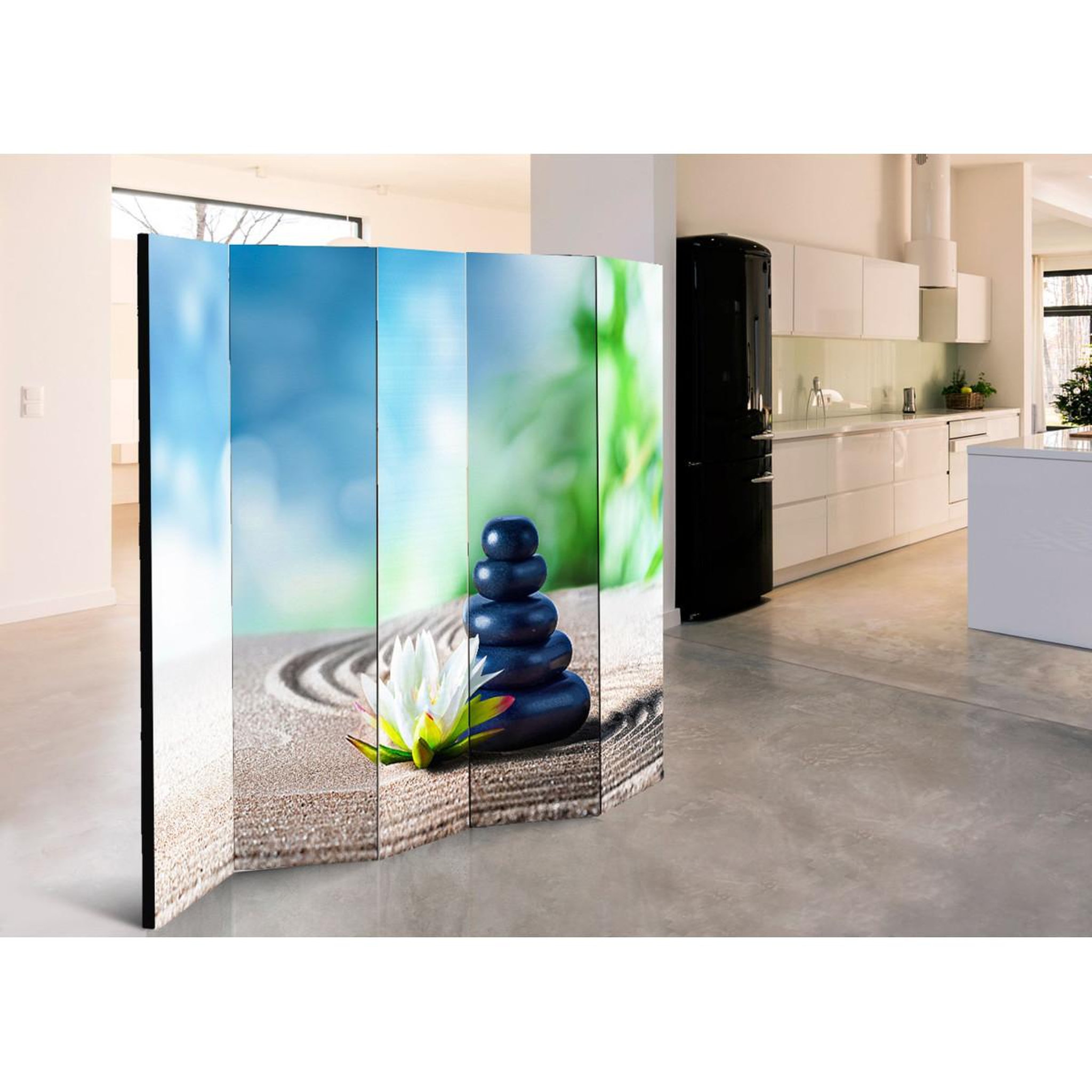 Voir la diapositive 2 : Paris Prix Paravent 5 volets  calm place  172x225cm