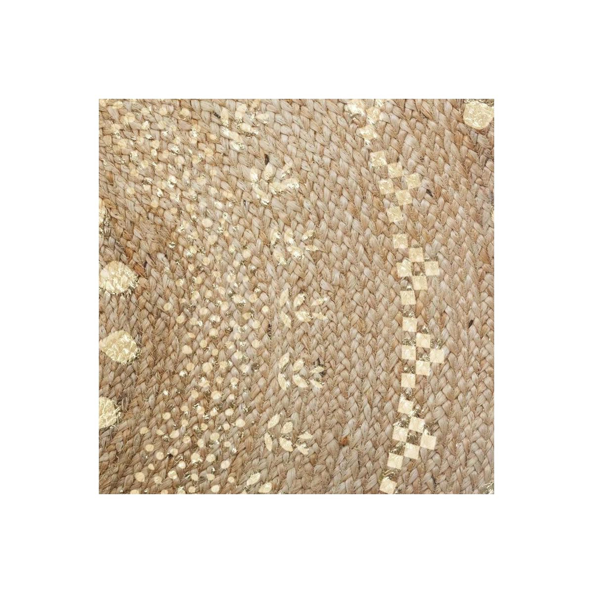 Voir la diapositive 4 : ATMOSPHERA Tapis en jute à motifs - d. 115 cm - beige et doré