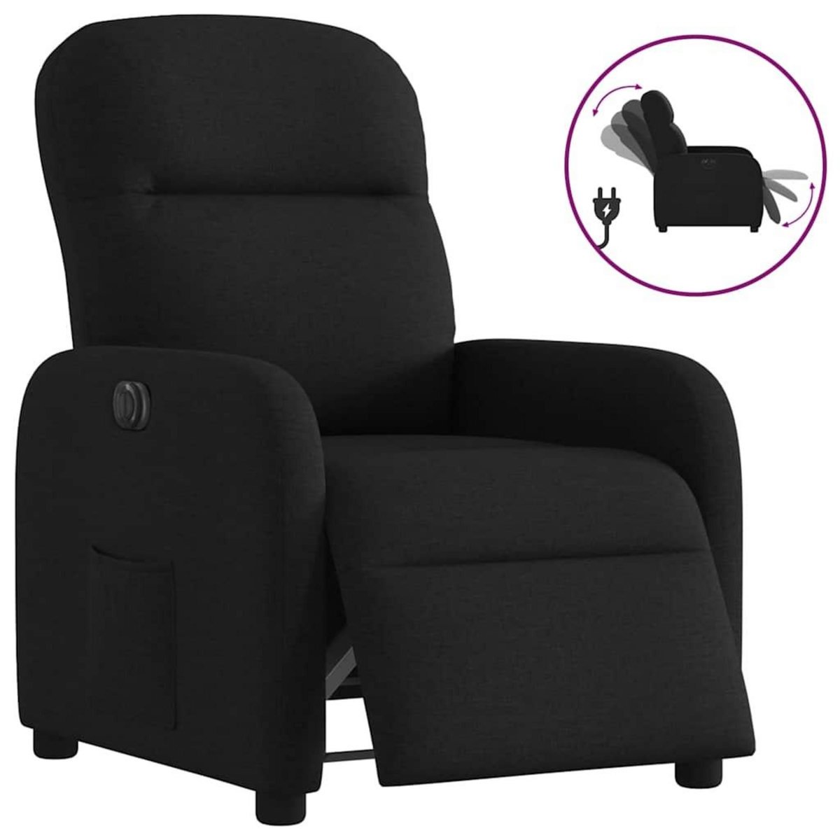 VIDAXL Fauteuil inclinable electrique Noir Tissu