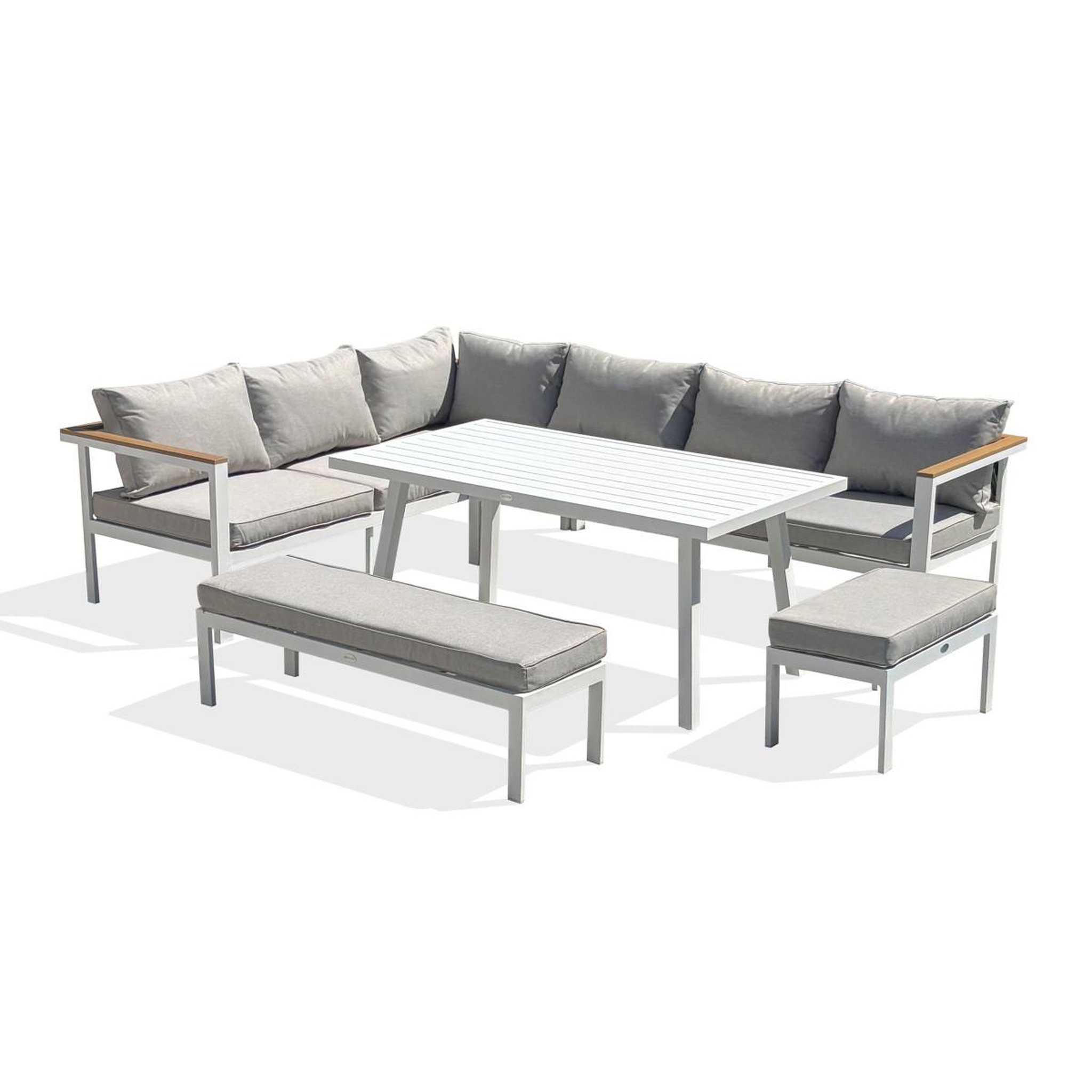 Paris Prix Ensemble repas de jardin 9 places  majari  150cm blanc