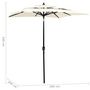 Voir la diapositive 6 : VIDAXL Parasol de jardin a 3 niveaux avec mat en aluminium sable 2x2 m