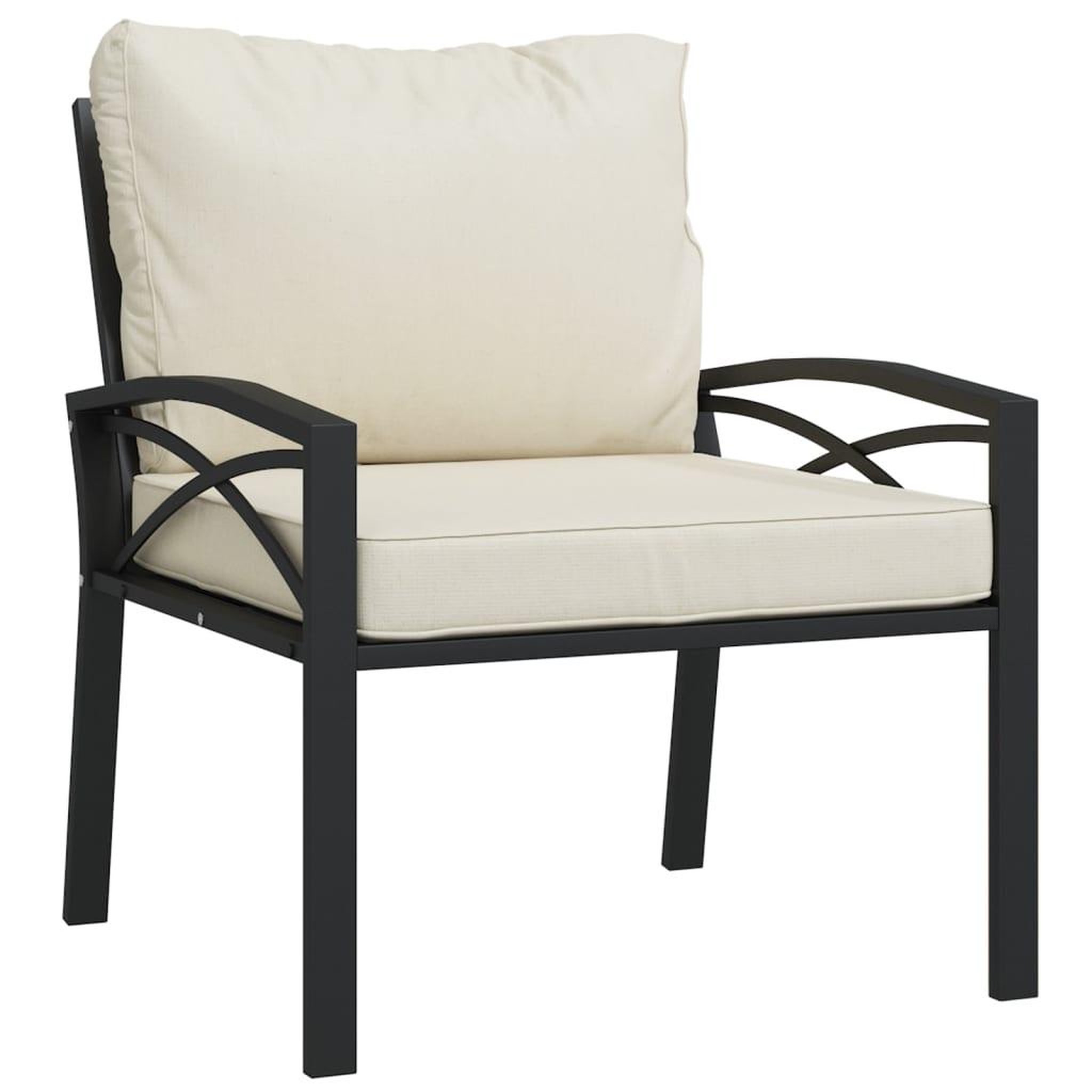 Voir la diapositive 2 : VIDAXL Chaise de jardin avec coussins sable 68x76x79 cm acier