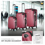 Voir la diapositive 3 : tectake Ensemble de 3 valises 3 pièces en ABS robuste, balance à bagages et étiquette rouge bordeaux