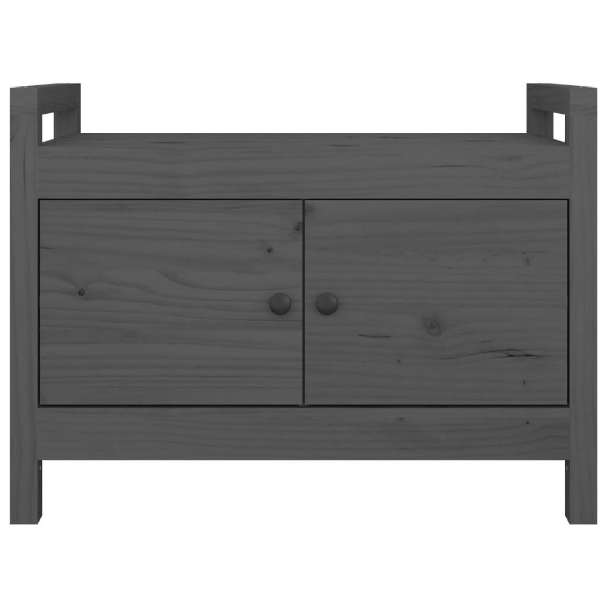 VIDAXL Banc d'entree Gris 80x40x60 cm Bois de pin massif