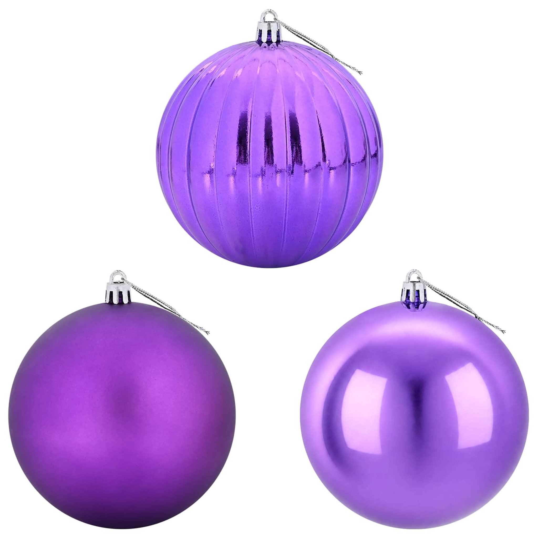 Voir la diapositive 4 : VIDAXL Ensemble de boules de Noël XL 9 pc Lilas Diam. 15 cm Plastique