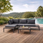 Voir la diapositive 4 : CONCEPT USINE Salon de jardin 3-4 places avec table basse gris foncé MAJURO