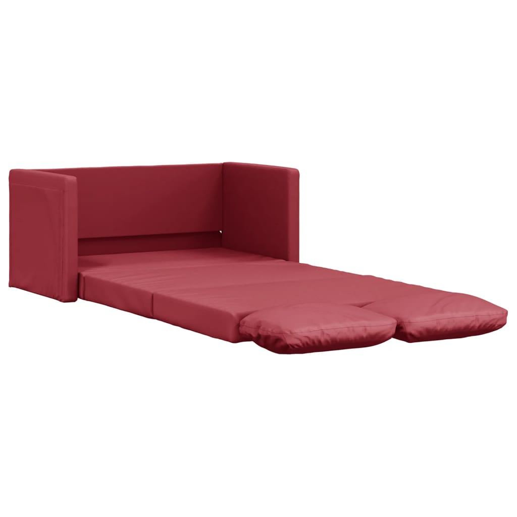 Voir la diapositive 2 : VIDAXL Canape-lit 2 en 1 rouge bordeaux 112x174x55 cm similicuir