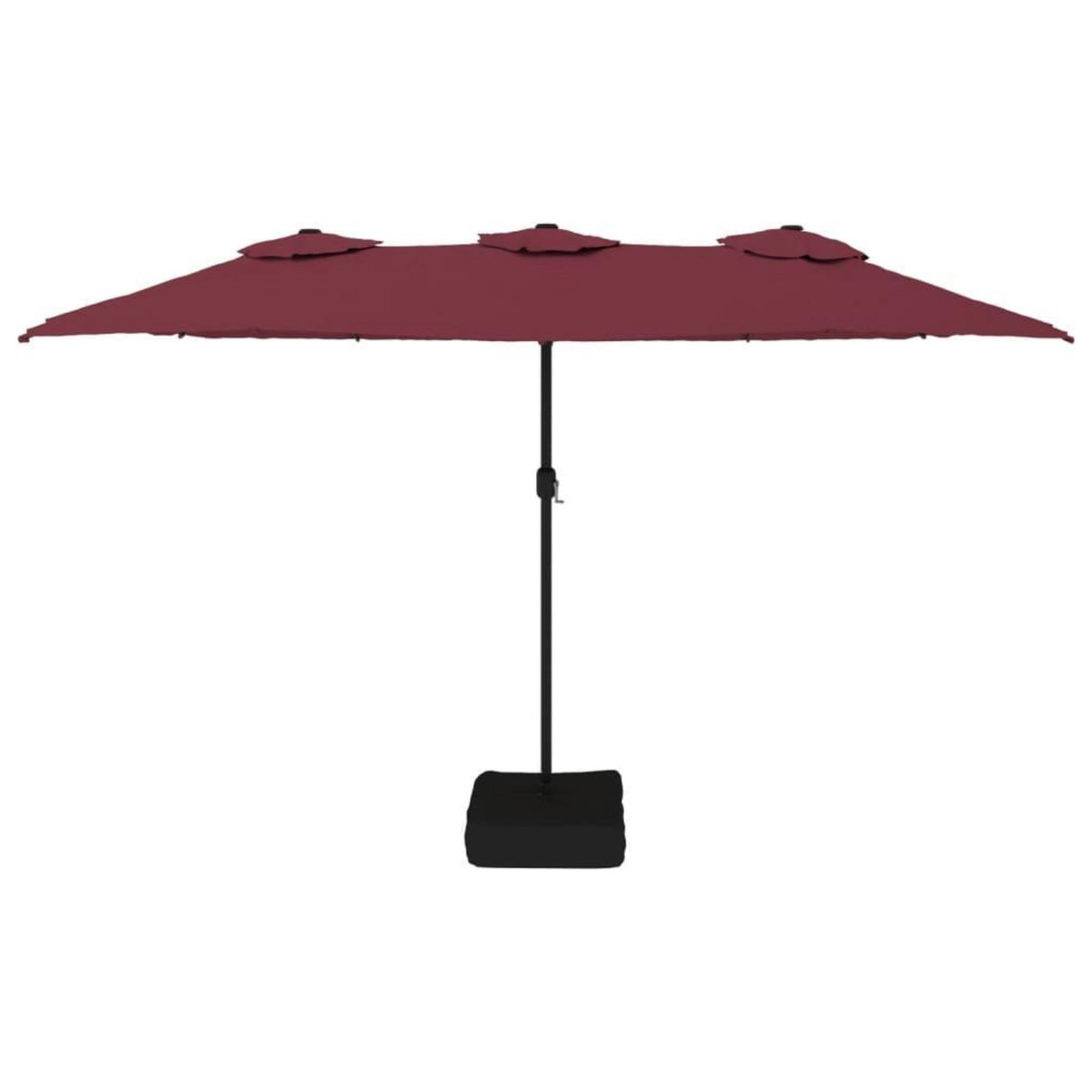 VIDAXL Parasol de jardin a double tete rouge bordeaux 449x245 cm