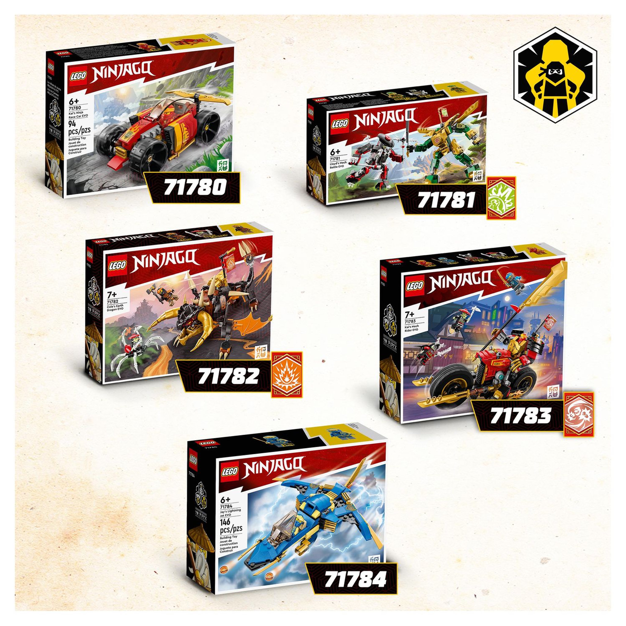 Voir la diapositive 7 : LEGO Ninjago 71783 La moto du robot de Kai Évolution, Jeu de Ninja Évolutif, Figurine Robot et 2 Minifigurines Roi squelette