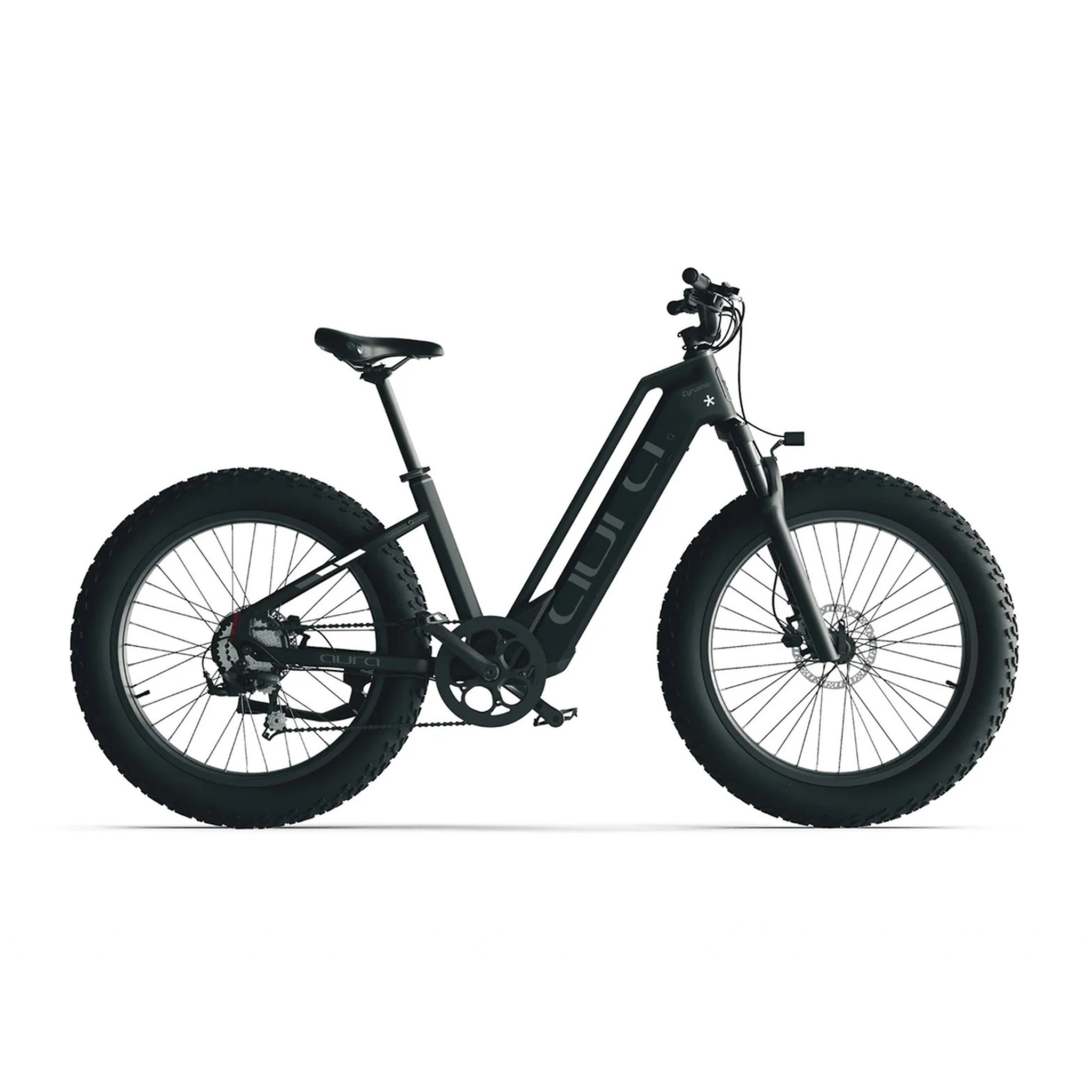 CYRUSHER Vélo électrique Cyrusher Aura à gros pneus 26 pouces. Coloris disponibles : Blanc, Noir, Bleu