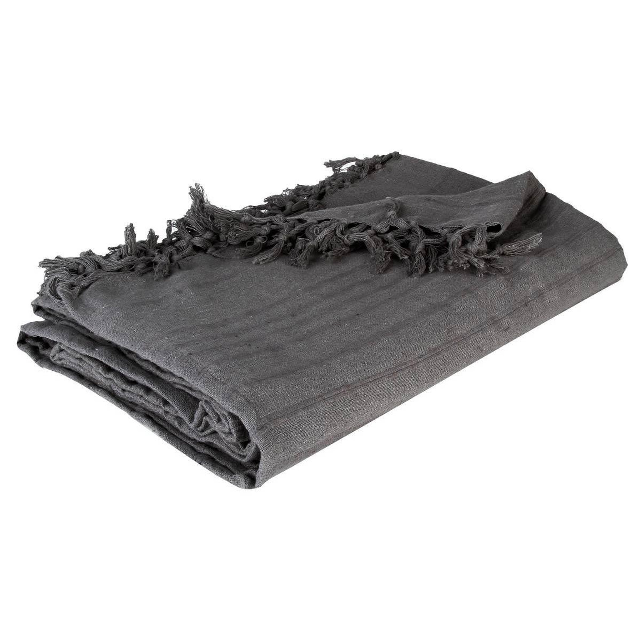 ATMOSPHERA Jeté de lit  anjali  160x220cm gris