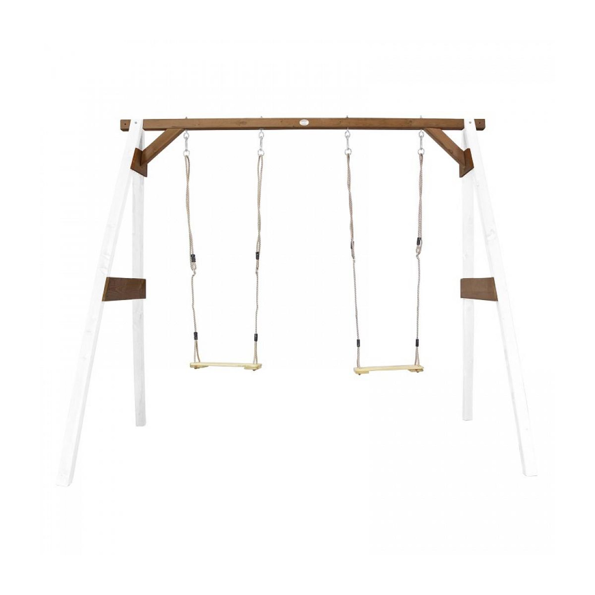 Axi House AXI Portique double 2 balancoires en bois Blanc Marron  160x254x207cm