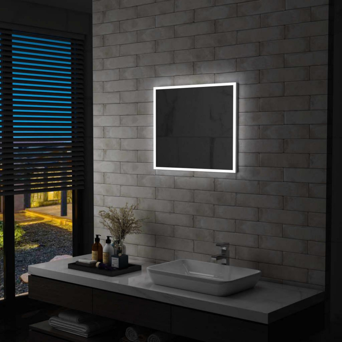 VIDAXL Miroir mural a LED pour salle de bains 60x50 cm