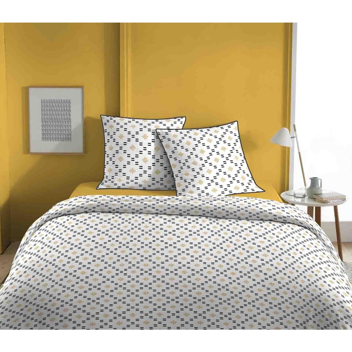 Home collection Parure housse de couette 100% coton 57fils oddy