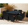 Voir la diapositive 2 : Paris Prix Ensemble Repas de Jardin en Résine Tressée  Sunny  140cm Noir & Écru