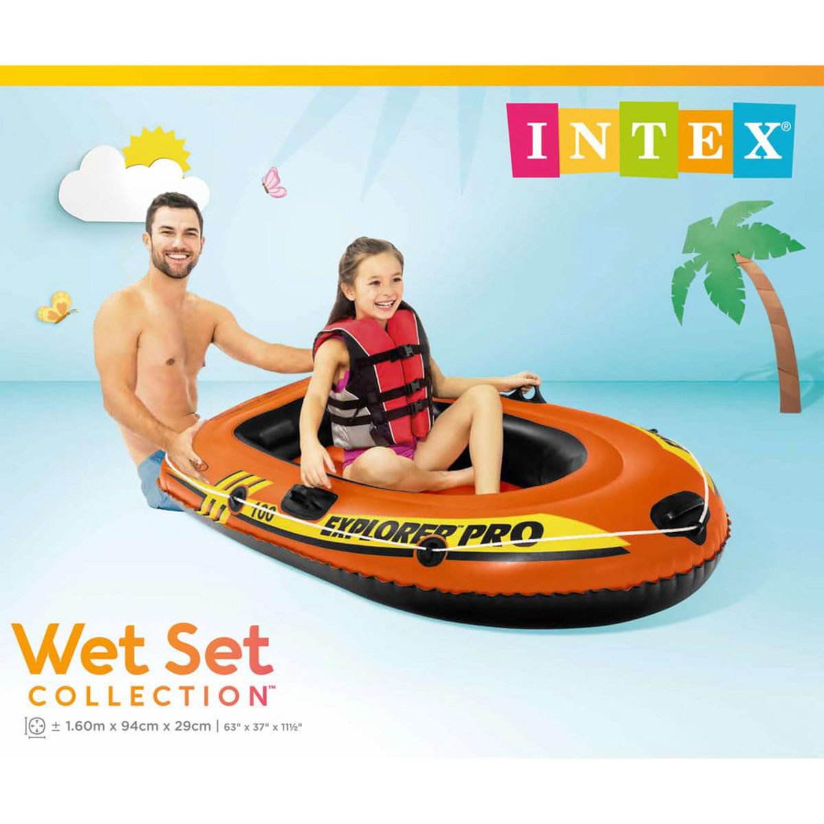 INTEX Bateau Gonflable 1 Personne  Explorer Pro  Orange