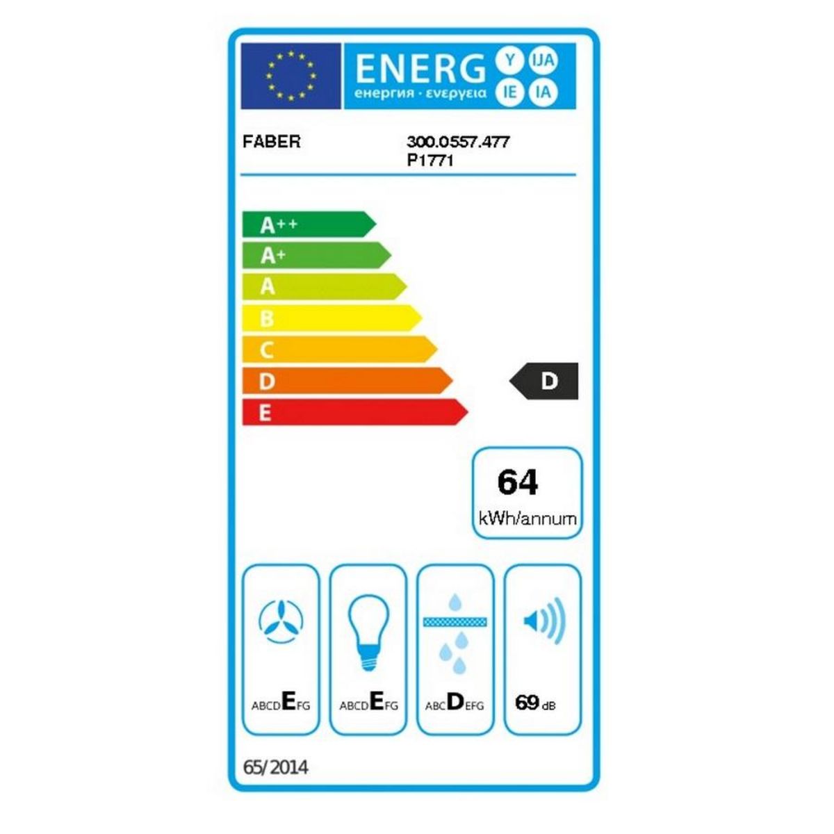 faber Hotte visière 60cm blanc - 5605229