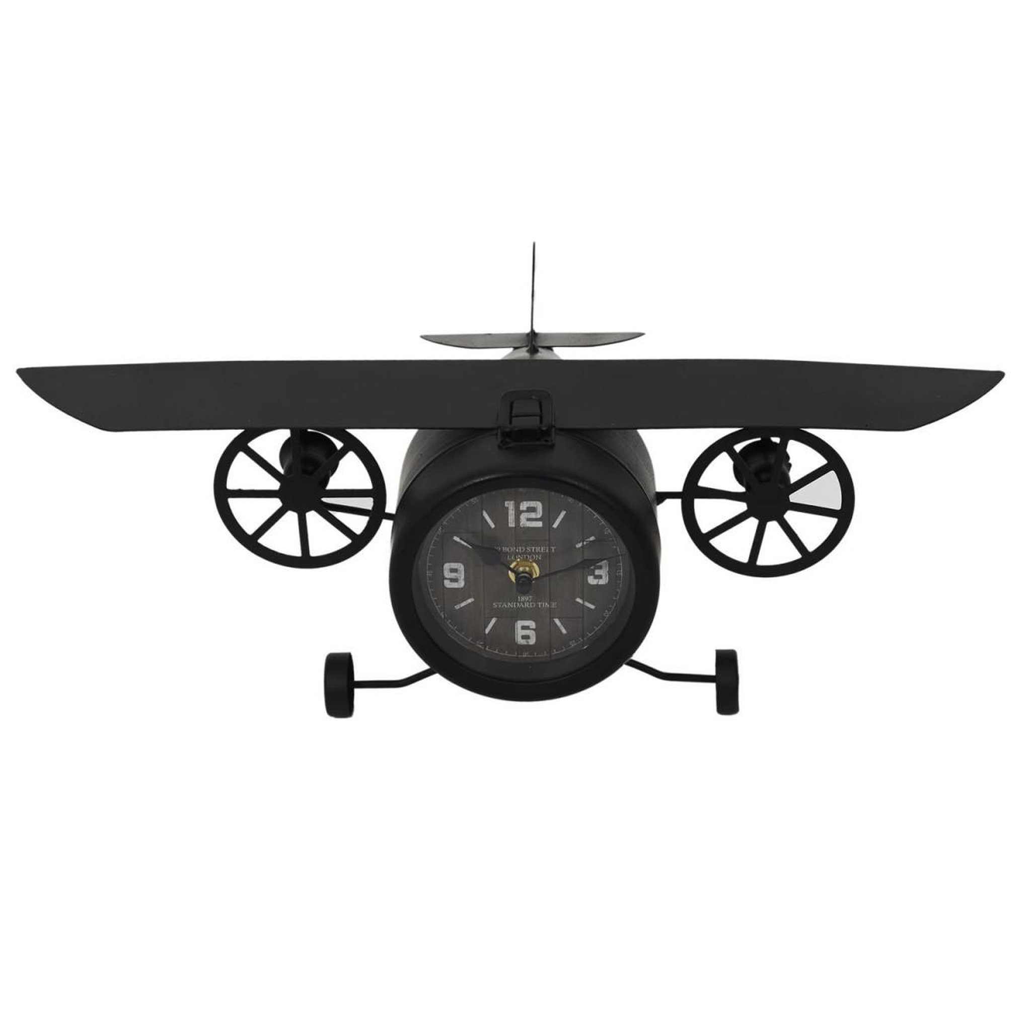 The Home Deco Factory Horloge à poser  avion vintage  47cm noir