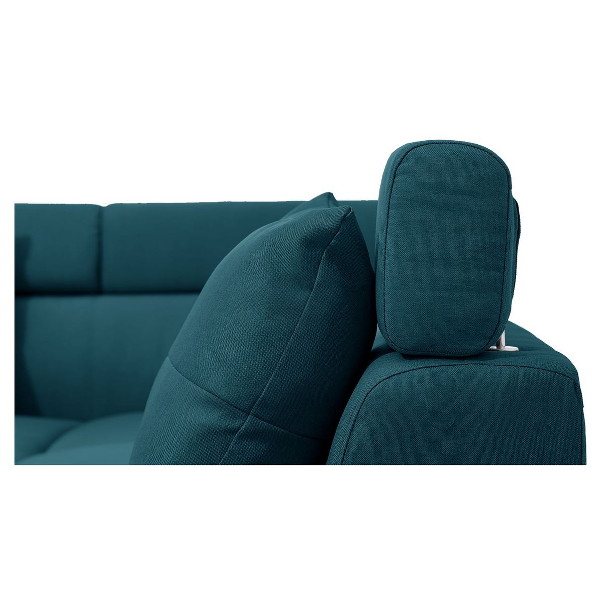 Canapé d'angle gauche convertible 5 places tissu pieds bois clair MARIUS 