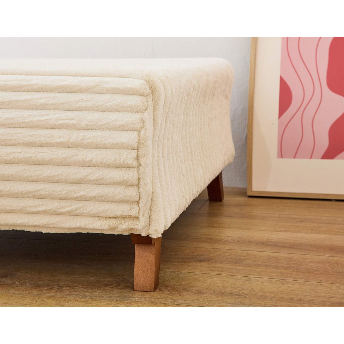 BEST MOBILIER Cristal - pouf modulable - 95 cm - en fausse fourrure côtelée