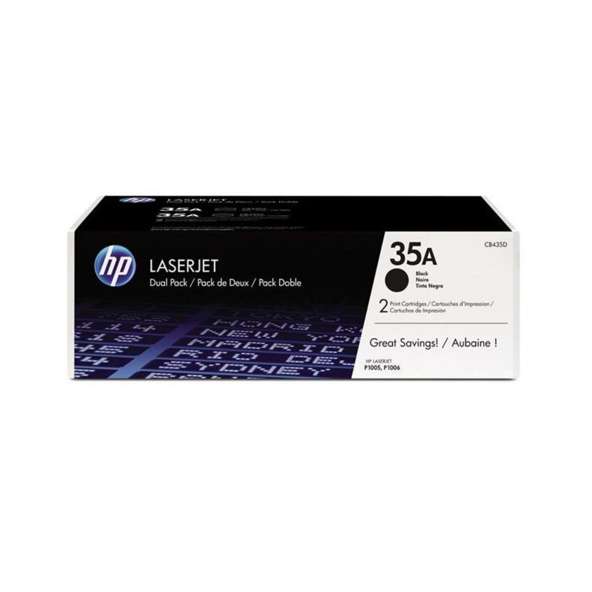 HP Pack 2 toners HP 35A noir authentique pour imprimantes LaserJet P1005/P1006