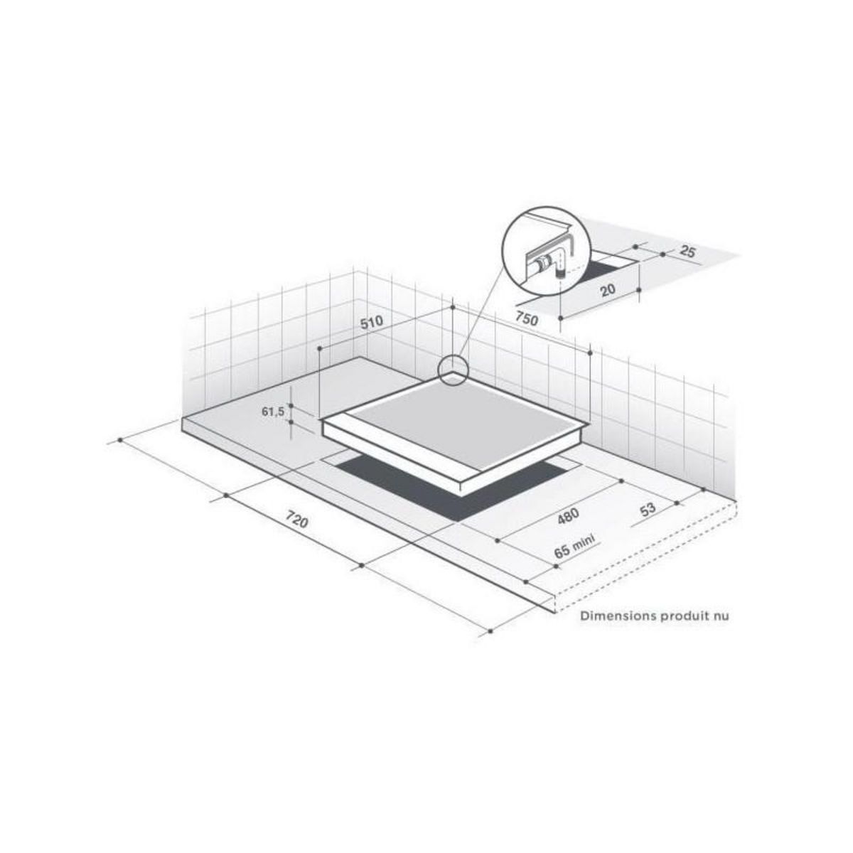 De Dietrich Plaque gaz DE DIETRICH 11500W 72cm, DPE7729XF