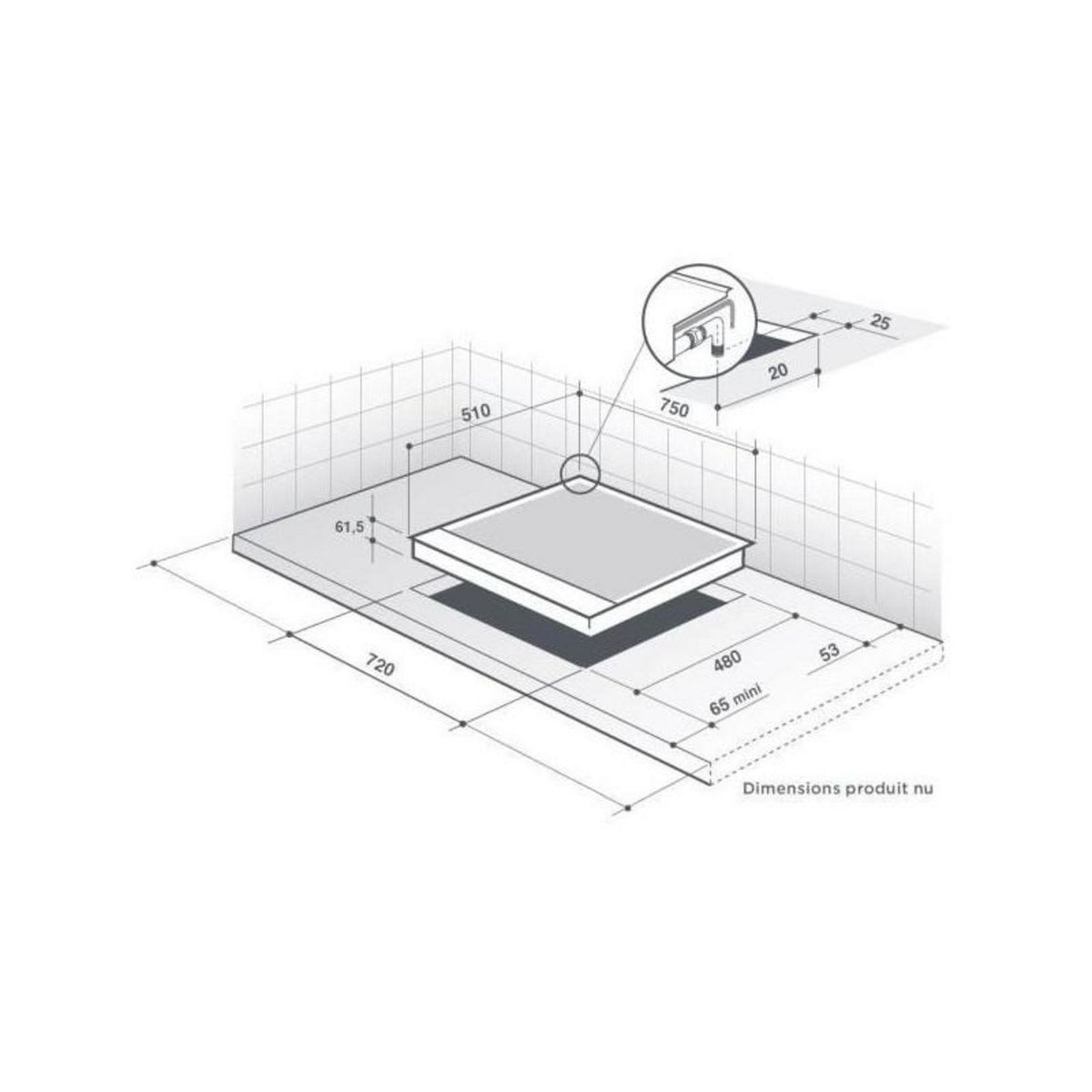 De Dietrich Plaque gaz DE DIETRICH 11500W 72cm, DPE7729XF
