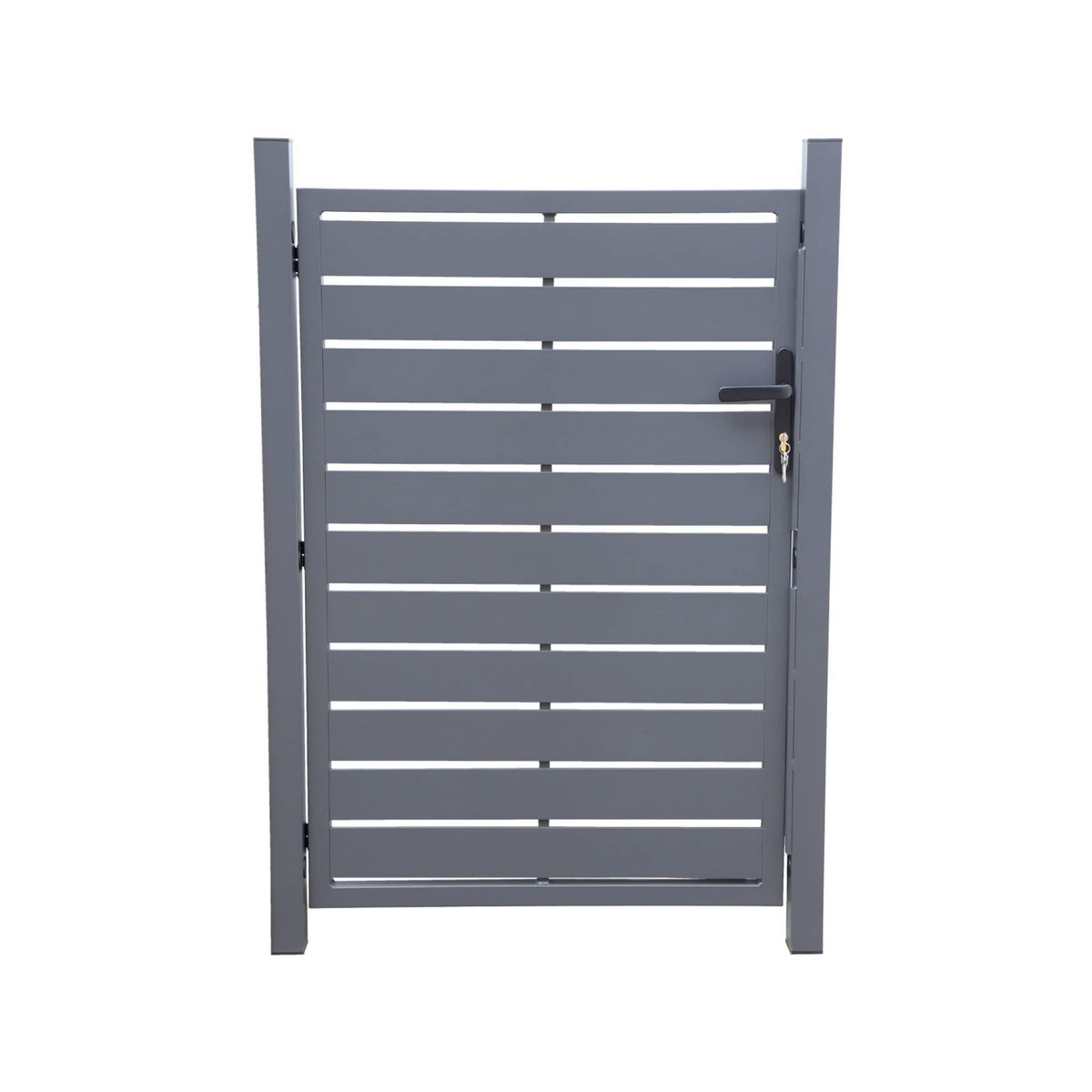 SWEEEK Portillon de jardin 100 x 146 cm en aluminium anthracite avec serrure et poignée. anthracite. traitement anti rouille.