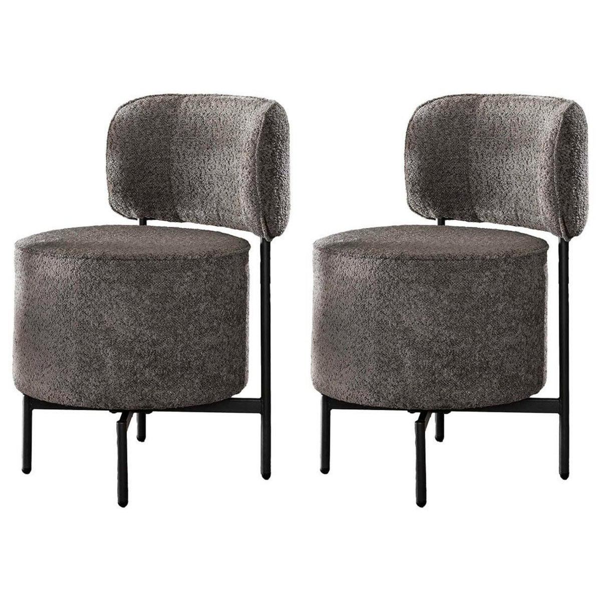 LISA DESIGN Tissia - lot de 2 chaises pivotantes - en tissu bouclette