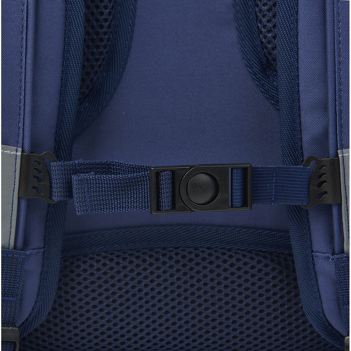 AUCHAN Cartable 38 cm CP/CE1/CE2 bleu à rayures Paris