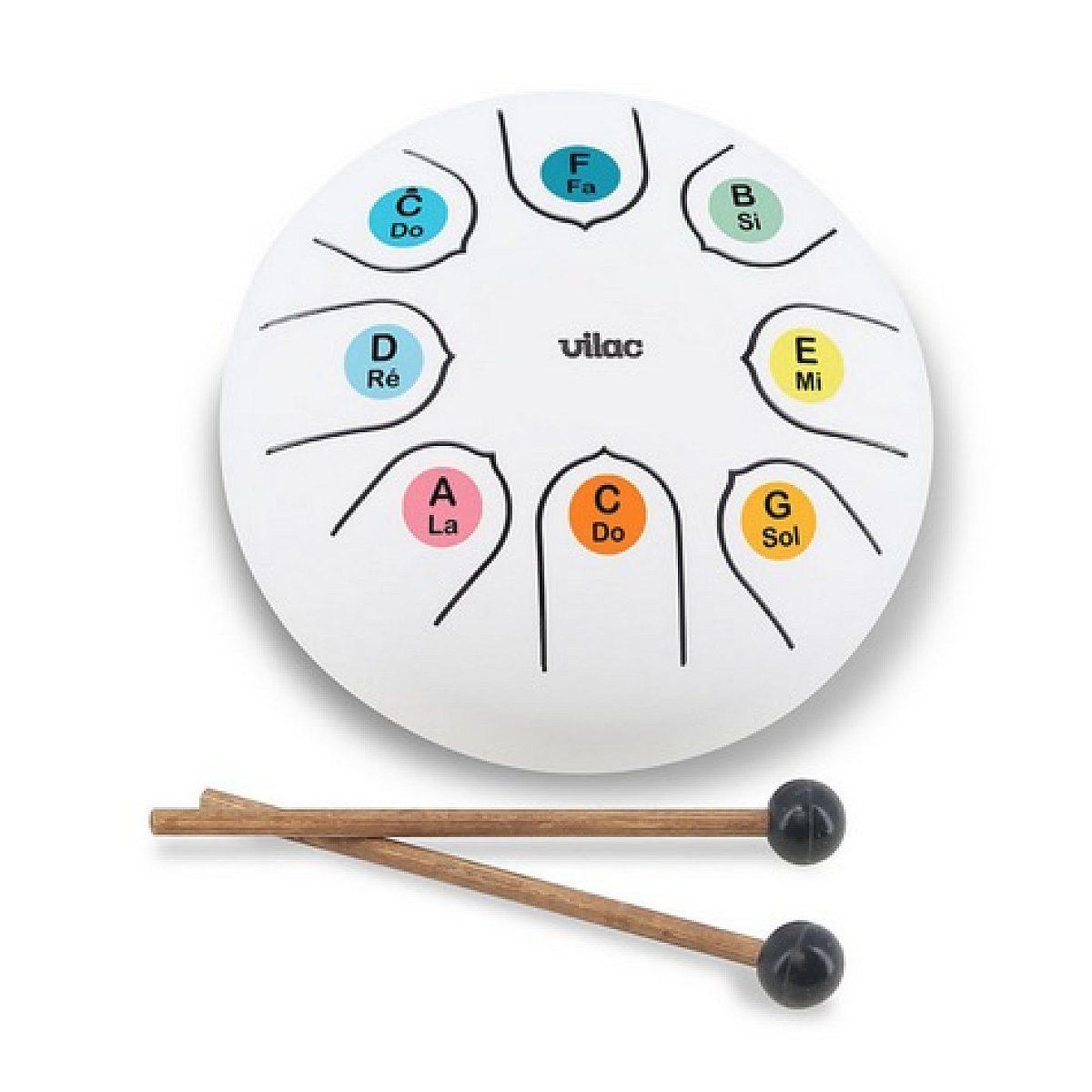 Voir la diapositive 3 : Vilac Tongue drum en metal - blanc neige