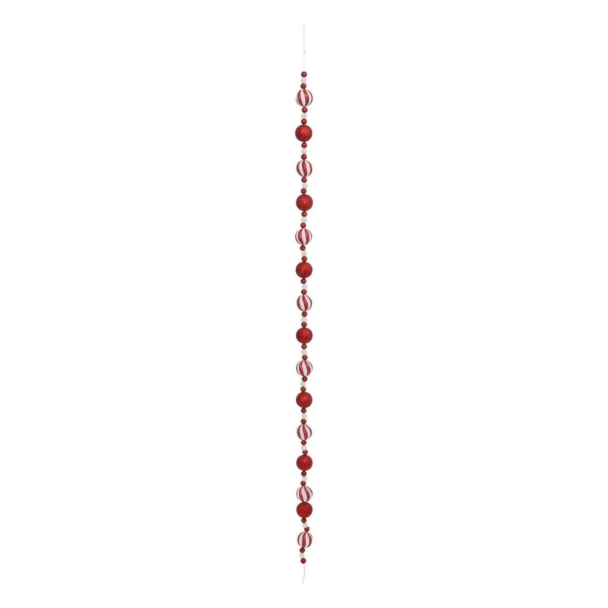 Voir la diapositive 3 : ATMOSPHERA Guirlande de noël  boules  185cm rouge & blanc
