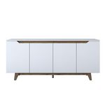 TOILINUX Buffet 4 portes en bois LUCAS - Blanc