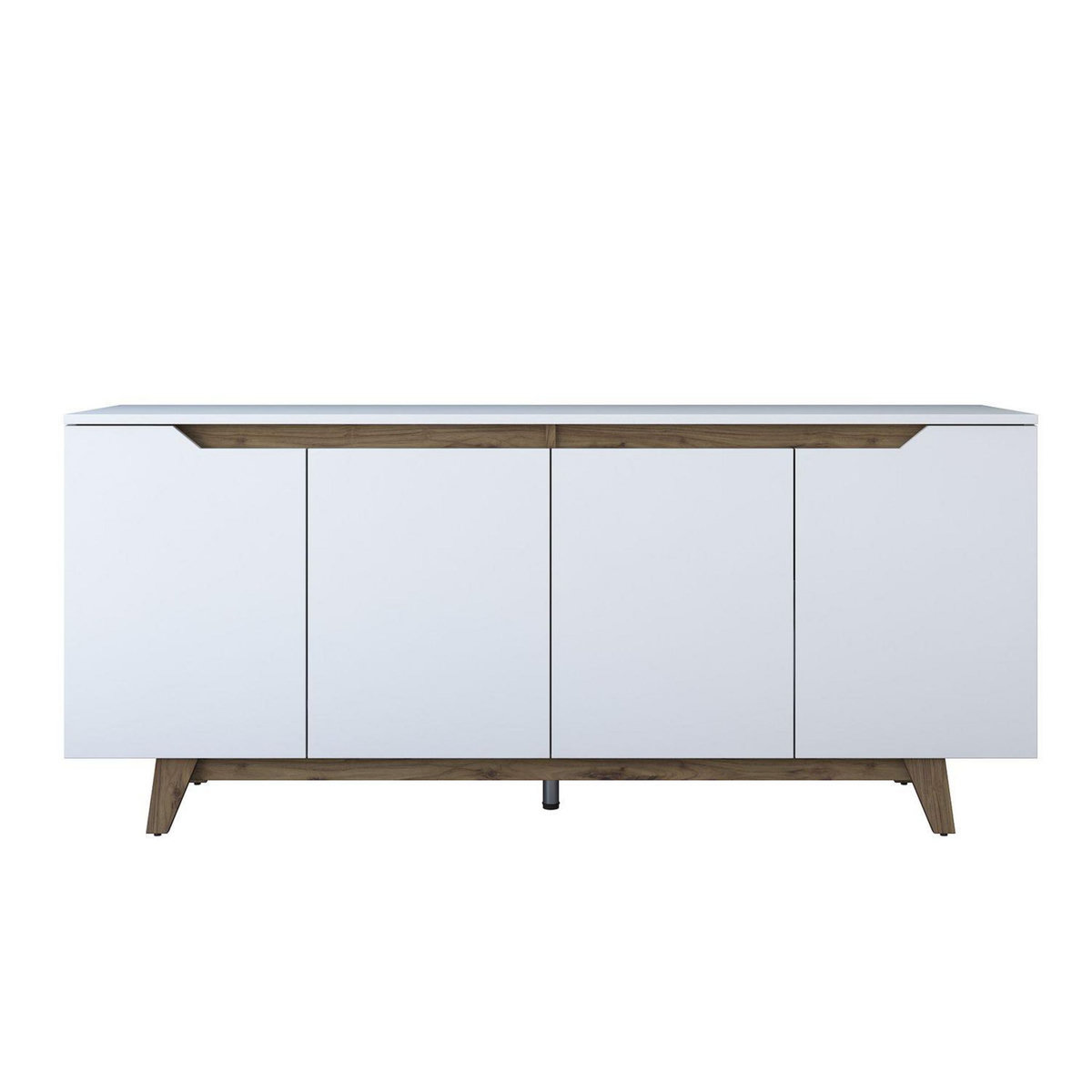 TOILINUX Buffet 4 portes en bois LUCAS - Blanc