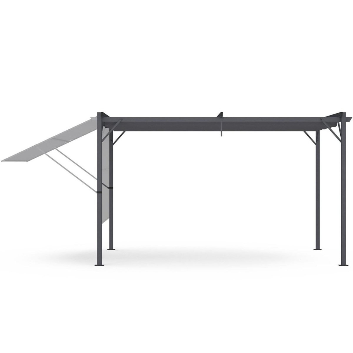 ID MARKET Auvent inclinable et réglable 250 x 150 cm pour pergola toit rétractable gris anthracite