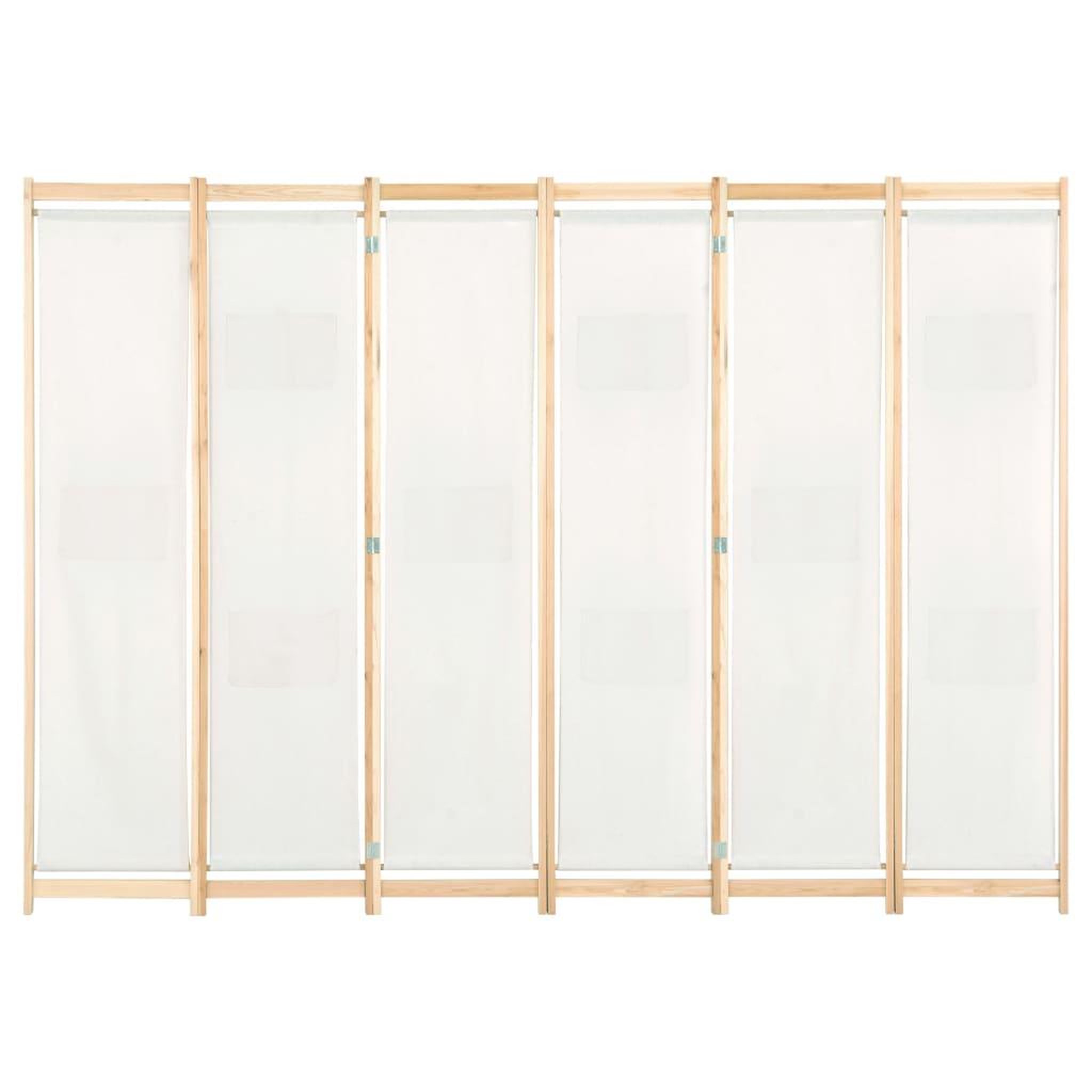 Voir la diapositive 2 : VIDAXL Cloison de separation 6 panneaux Creme 240 x 170 x 4 cm Tissu