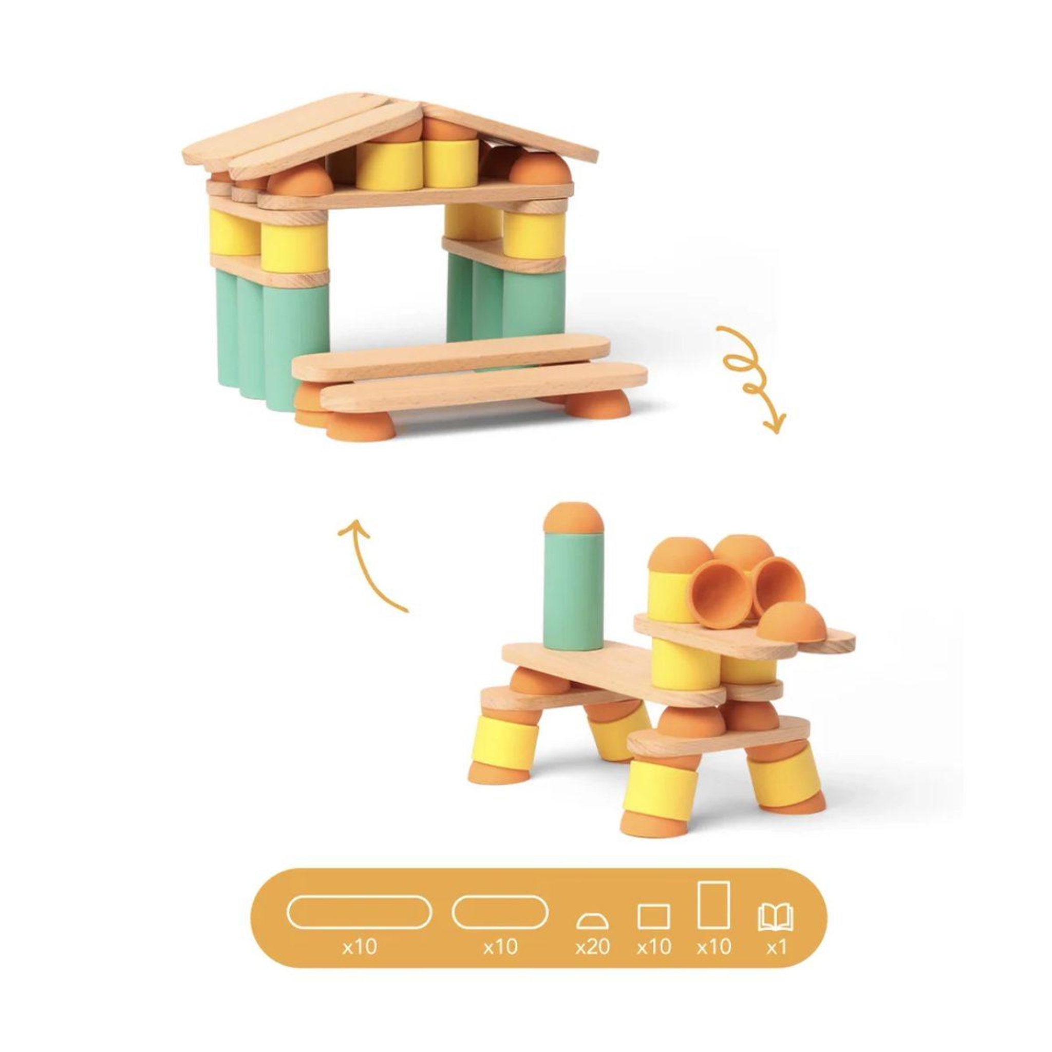 Voir la diapositive 2 : OPPI Jeu de construction stix - 60 pieces -