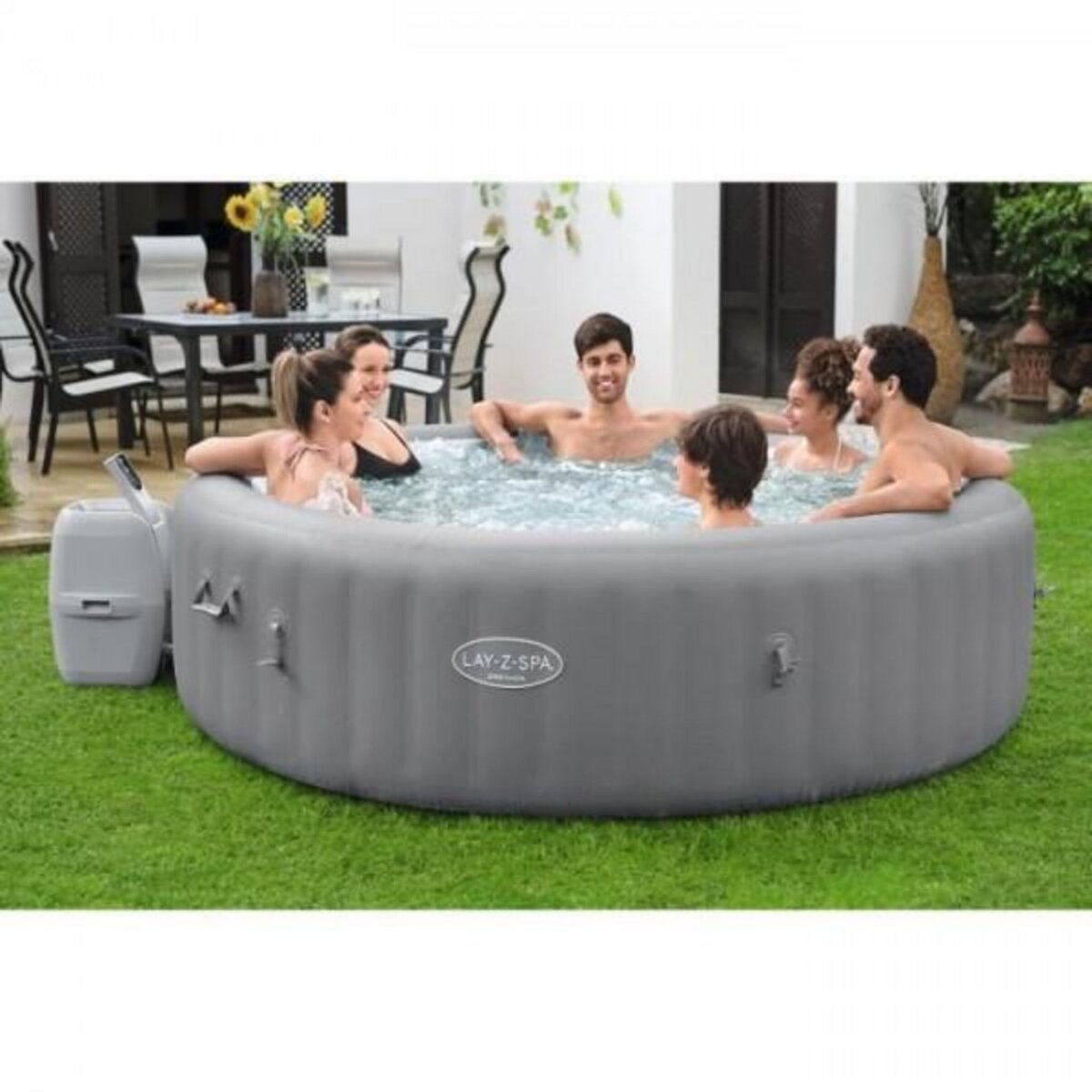 BESTWAY Spa gonflable BESTWAY - Lay-Z-Spa Grenada - 236 x 71 cm - 6 a 8 places - Rond (Livré avec couverture, cartouche et diffuseur)
