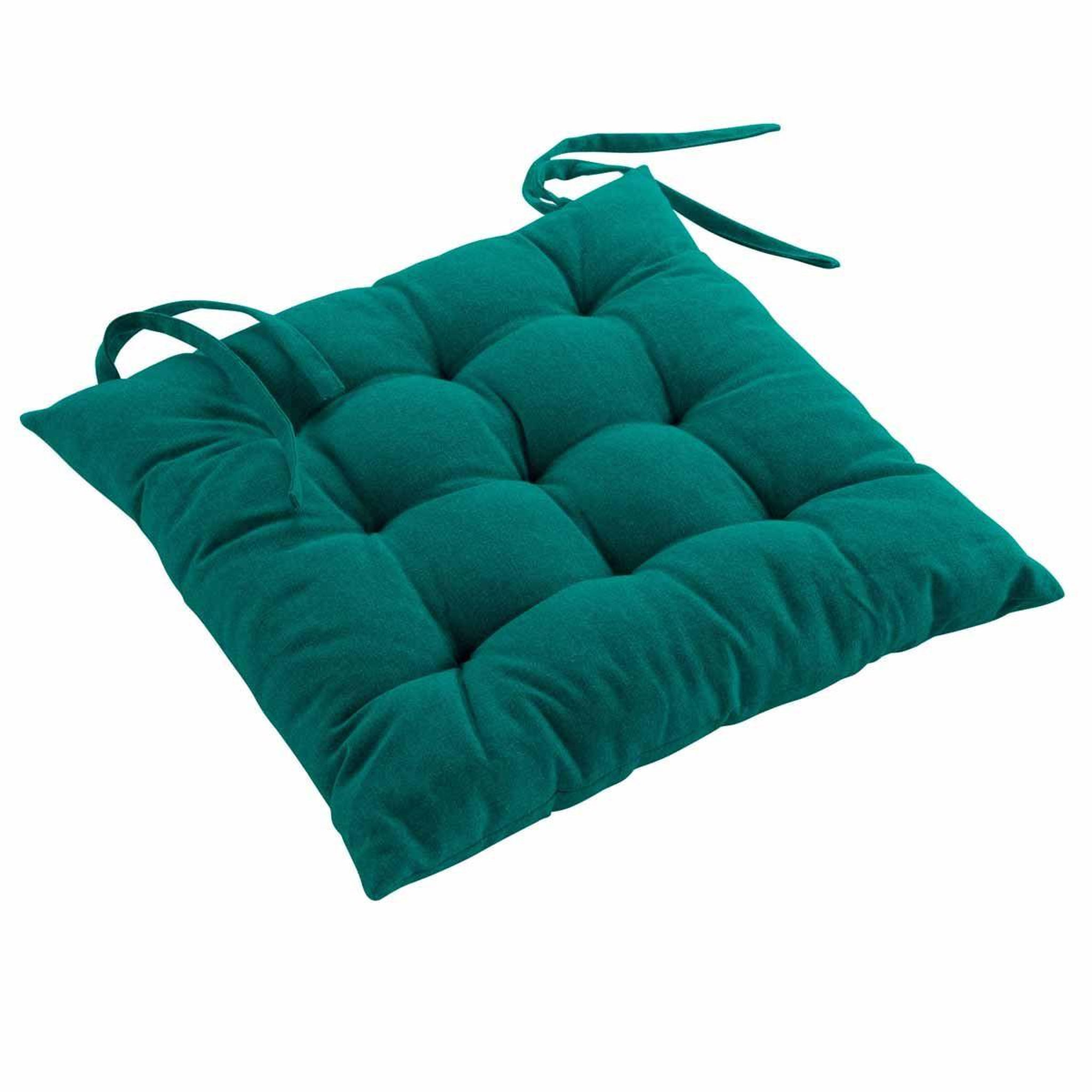 Voir la diapositive 1 : Douceur d'Intérieur Coussin de chaise  mistral  40x40cm émeraude