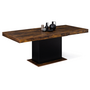 Voir la diapositive 1 : ID MARKET Table à manger extensible rectangle EDEN 6-10 personnes bois effet vieilli et noir 160-200 cm