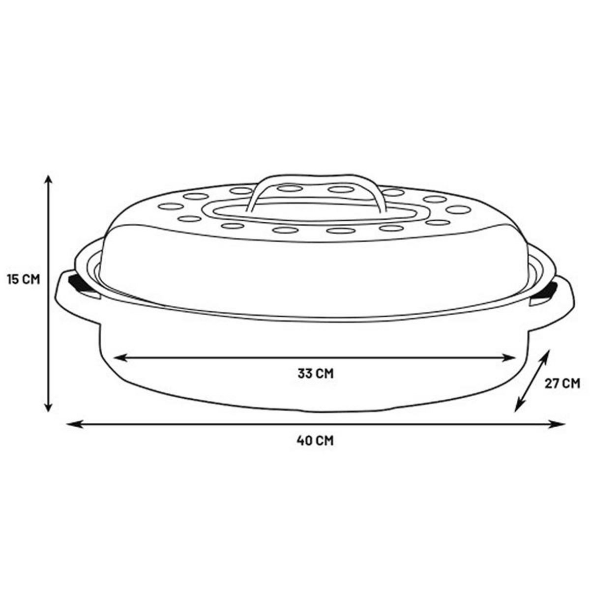 Warmcook Cocotte ovale en acier carbon 38x26cm - 0508
